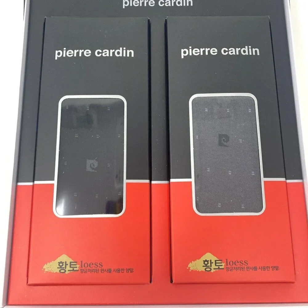 Pierre Cardin Men's Dress Socks Gift Set Korea Size Medium 2 Socks Black Gray